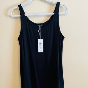 NWT Eileen Fisher black scoop neck long tank